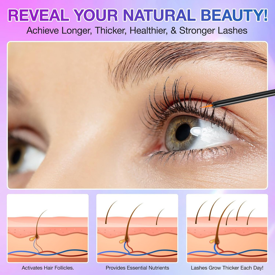 Eyelash Growth Serum, Advanced Lash Serum for Eyelash Growth, Women Eyelash Serum - Promotes Longer, Fuller and Thicker Lashes in a Month (5ml)
