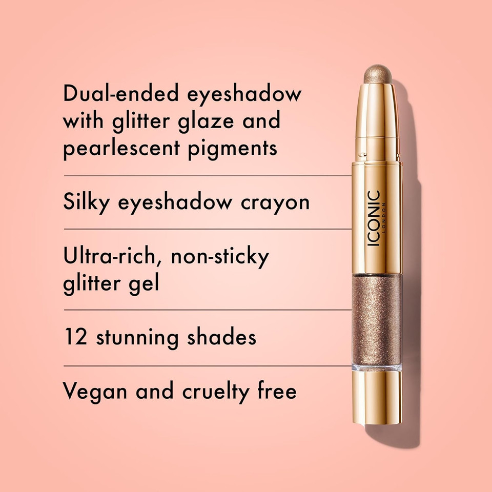 ICONIC LONDON Glaze Crayon 2-in-1 One-Stroke No Brush Required Eyeshadow | Super Glossy Finish & Ultra-Shimmering Glow | Easy to Use | Volcanic ICONIC LONDON Glaze Crayon 2-in-1 One-Stroke No Brush Required Eyeshadow | Super Glossy Finish & Ultra-Shimmering Glow | Easy to Use | Volcanic