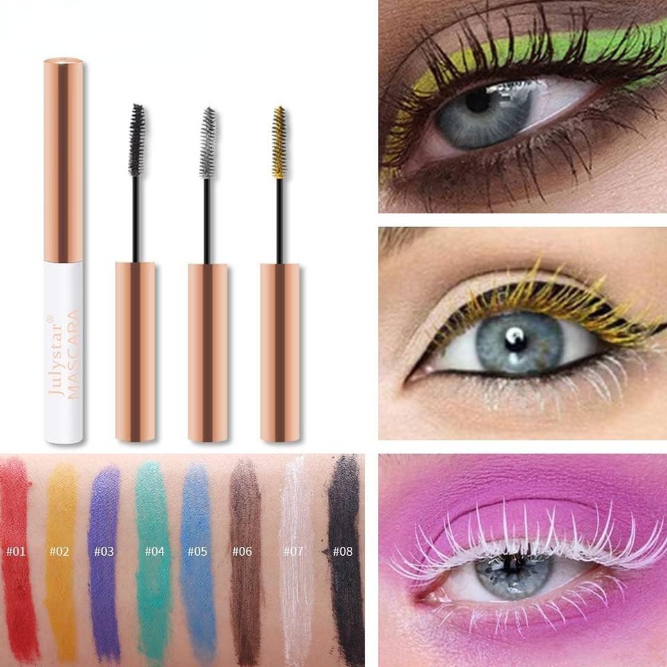 Julystar Colorful mascara primer waterproof, anti sweat, non dizzy, dyeing, long curling, thick white eye black (06#) Julystar Colorful mascara primer waterproof, anti sweat, non dizzy, dyeing, long curling, thick white eye black (06#)