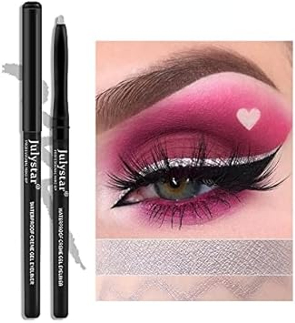 Julystar color eyeliner gel pen, ultra-thin eyeliner, waterproof, oil-proof and non-smudge lasting eyeliner (04#)