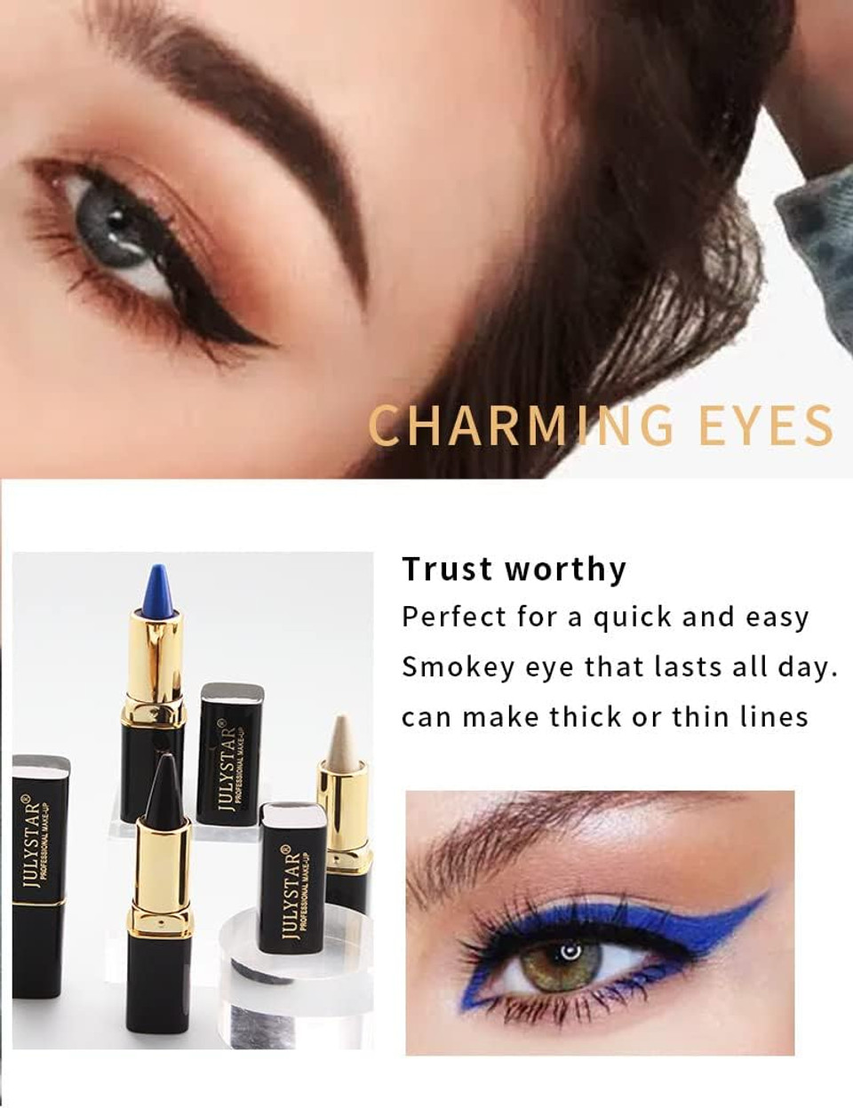 Julystar rich and colorful natural waterproof eyeliner pen is easy to color, quick-drying and lasting moisturizing eyeliner (06#) Julystar rich and colorful natural waterproof eyeliner pen is easy to color, quick-drying and lasting moisturizing eyeliner (06#)