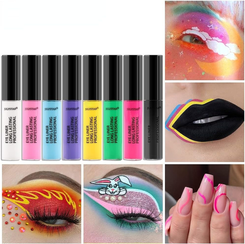 Julystar eyeliner color waterproof oil proof non smudging eyeliner pencil (04#)