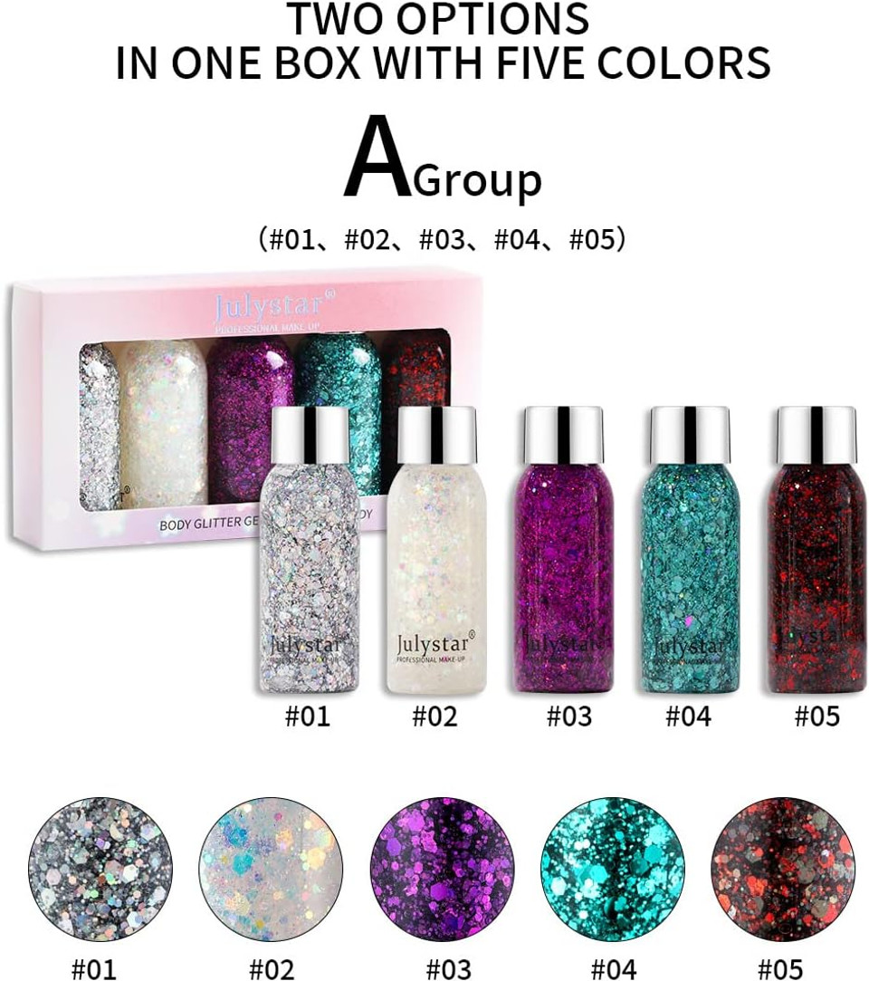 Julystar Makeup Blue Sequins Liquid eye shadow Liquid Stage Makeup Face Body Flash Colorful eye shadow Set (A group) Julystar Makeup Blue Sequins Liquid eye shadow Liquid Stage Makeup Face Body Flash Colorful eye shadow Set (A group)