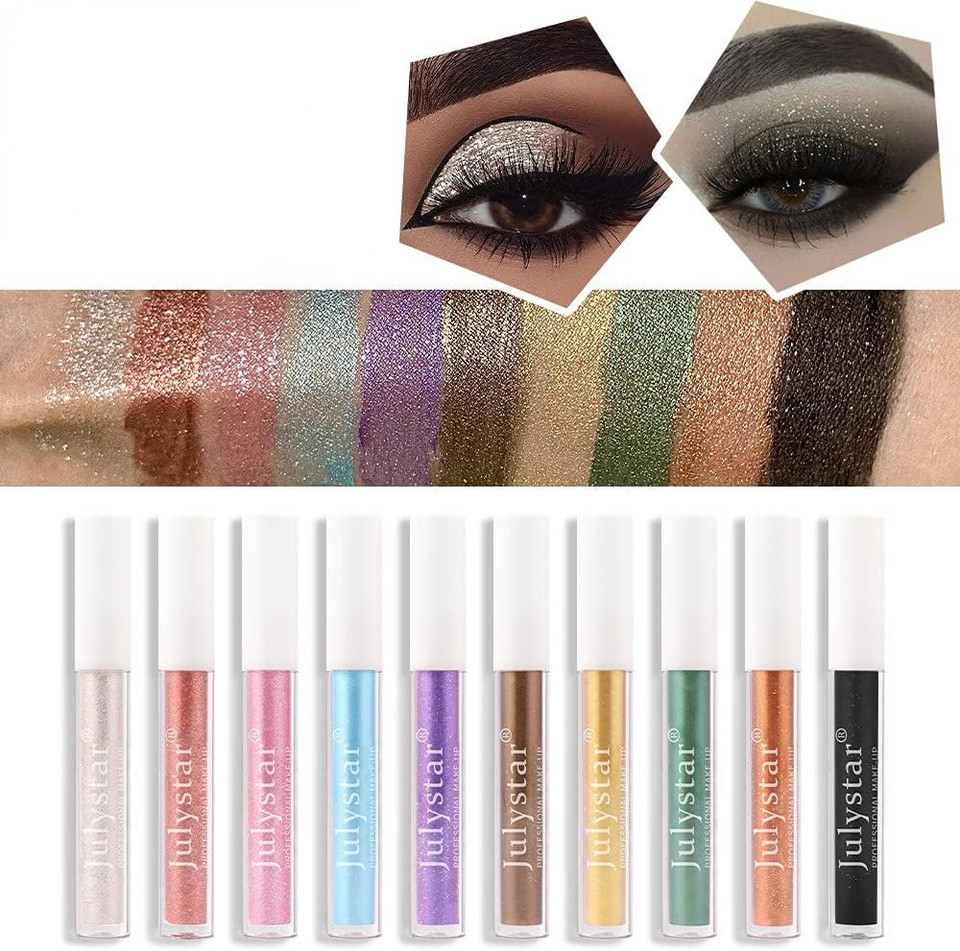 Julystar Polarized liquid eye shadow cosmetics, shimmering monochromatic eye shadow cosmetics (01#) Julystar Polarized liquid eye shadow cosmetics, shimmering monochromatic eye shadow cosmetics (01#)
