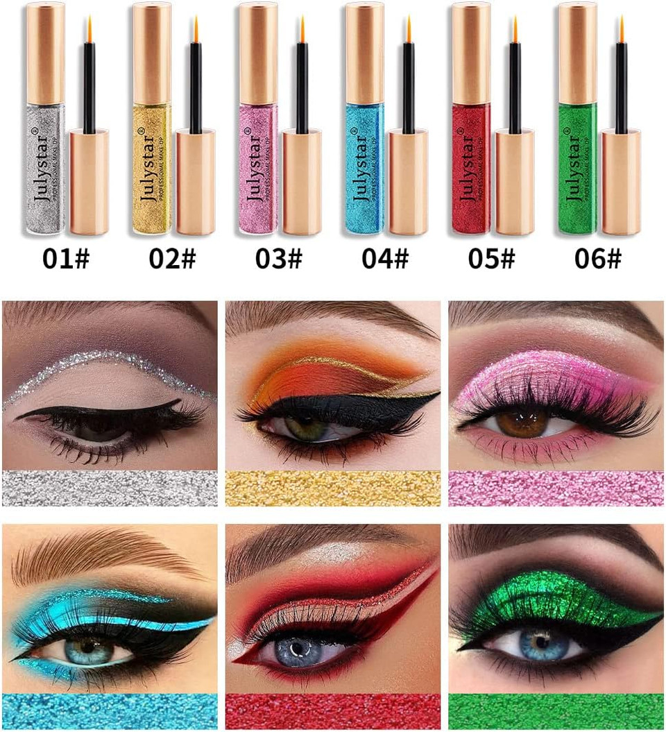 Julystar eyeliner colored pearlescent brightening waterproof and oil-proof eyeliner without smudge, sweat and makeup