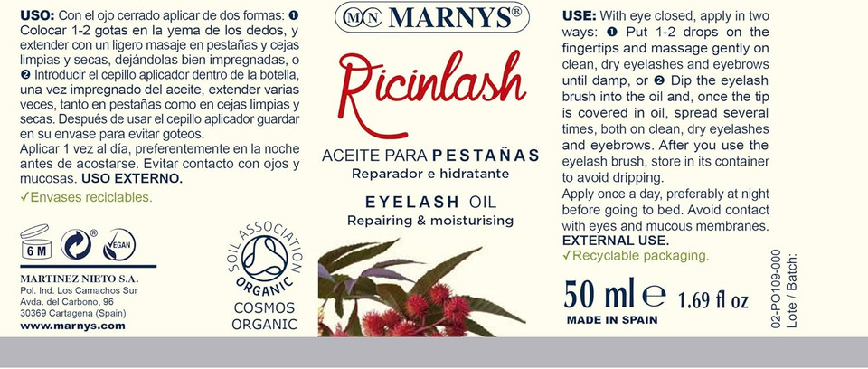 Marnys Ricinlash 50ml - Aceite De Ricino Con Aplicador