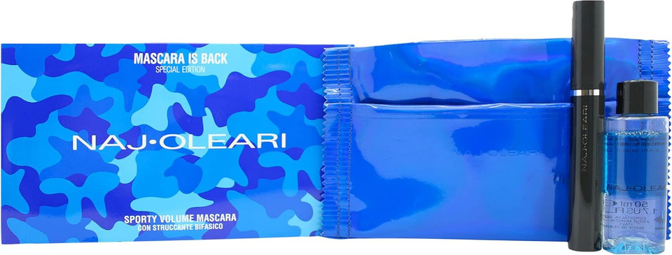 Naj Oleari Black Sporty Volume Mascara Makeup Remover and Pouch Set, 50 ml