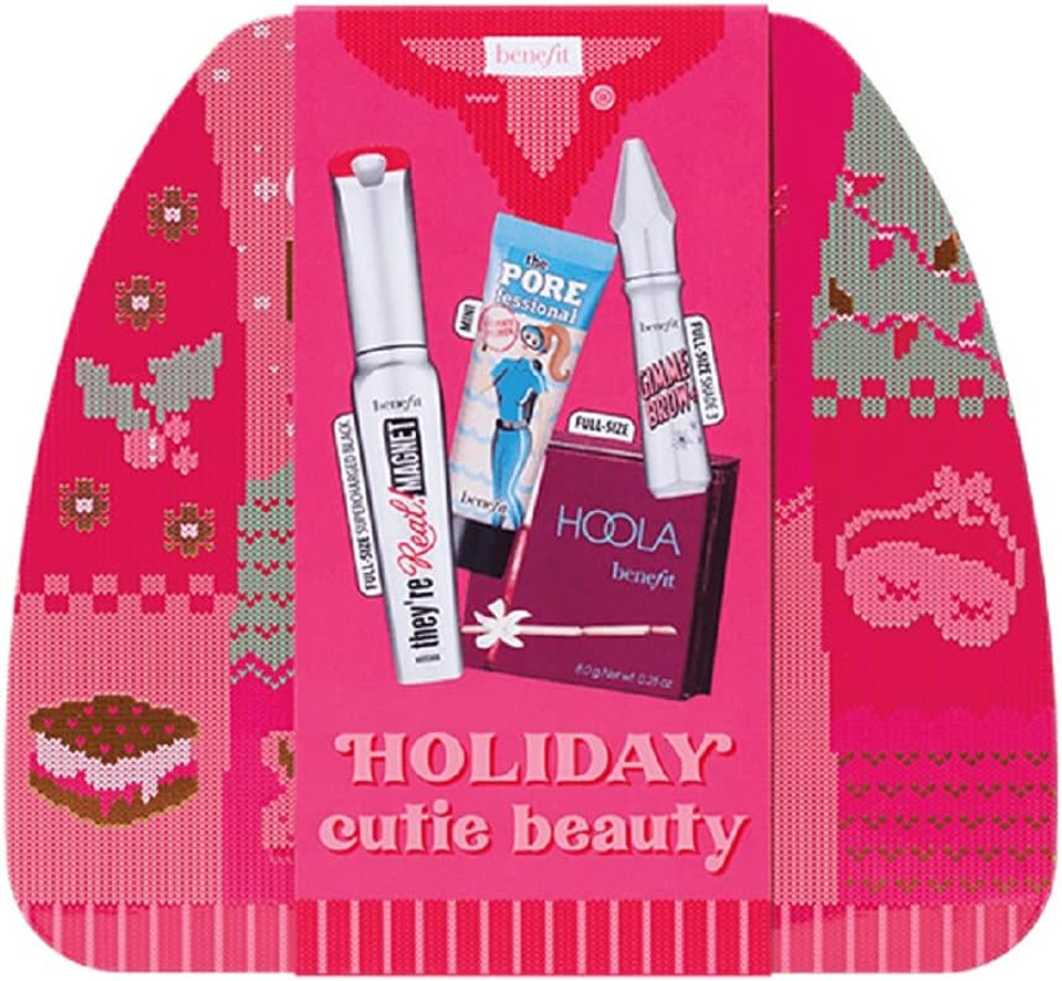 Benefit Holiday Cutie Beauty Set including Gimme Brow+ (Shade 3), They're Real! Magnet Mascara, Hoola Bronzer & Porefessional Hydrate Primer (Worth £87)