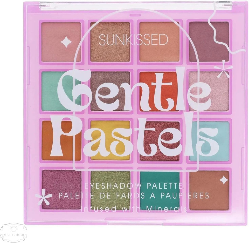 Sunkissed Eyeshadow Palette with 16 Shades of Delicate Pastels and Nudes for a Sophisticated Look
