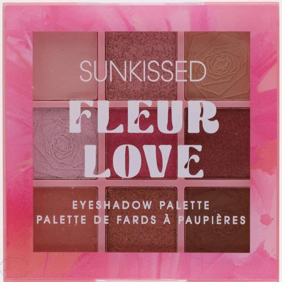 Sunkissed Fleur Love Floral Eyeshadow Palette, 9 Buttery Shades of Nudes, Pink and Browns