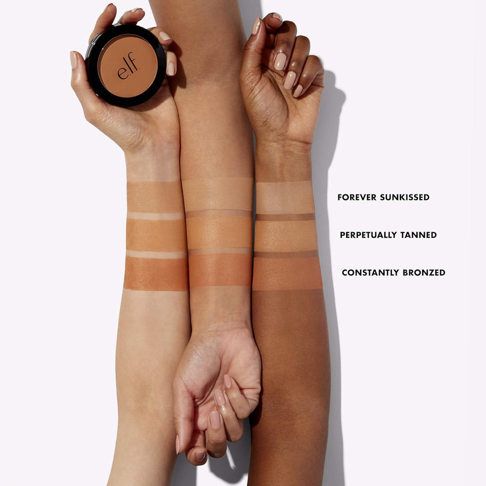 e.l.f. Primer-Infused Bronzer, Long-Lasting & Budge-Free Makeup, Lightweight & Buildable, Smooth & Easy Application, Vegan & Cruelty-Free, Fresh Tan