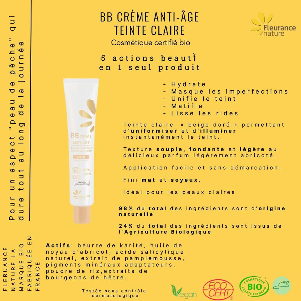 BB Crema Antiedad Bio tono claro 40 ml