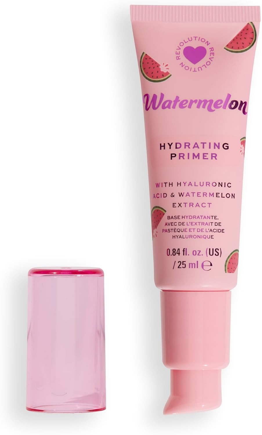 I Heart Revolution Watermelon Hydrating Primer, Lightweight Formula Infused with Hyaluronic Acid, Vegan & Cruelty-Free, 25ml