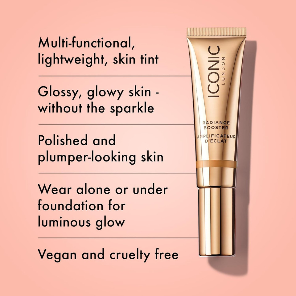 ICONIC London Radiance Booster  Sheer Tinted Primer with Radiant Glow, Tan Glow, 30ml