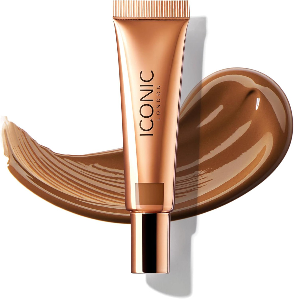ICONIC London Sheer Bronze - Liquid Bronzer for a Radiant and Luminous Skin, Spiced Tan, 12.5ml