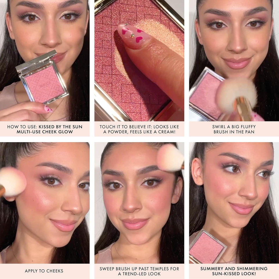 ICONIC LONDON Kissed by the Sun Multi-Use Cheek Glow Illuminator | Highlighter Makeup, Bronzer, Oh Honey, 5 g