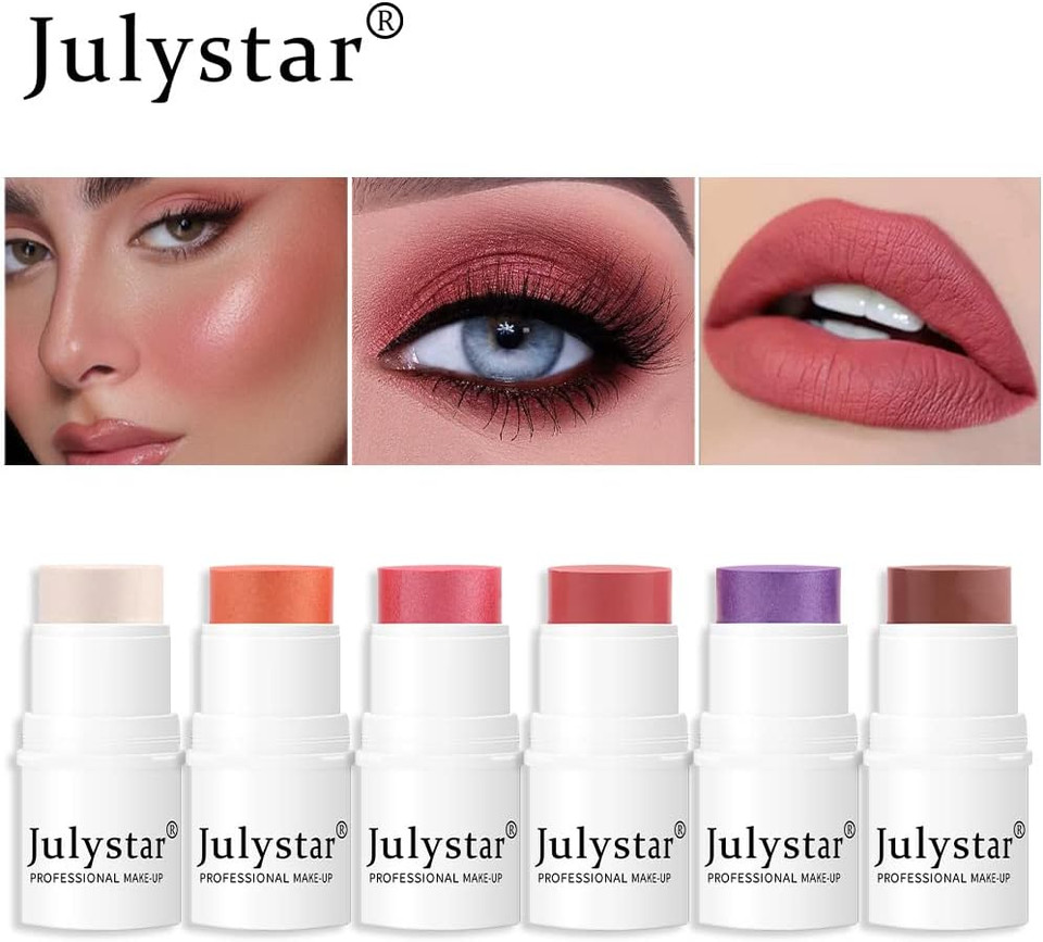 Julystar High Gloss Makeup Suntan Rouge Pearl Powder Blusher Cream Stick Matte Blusher (05#)