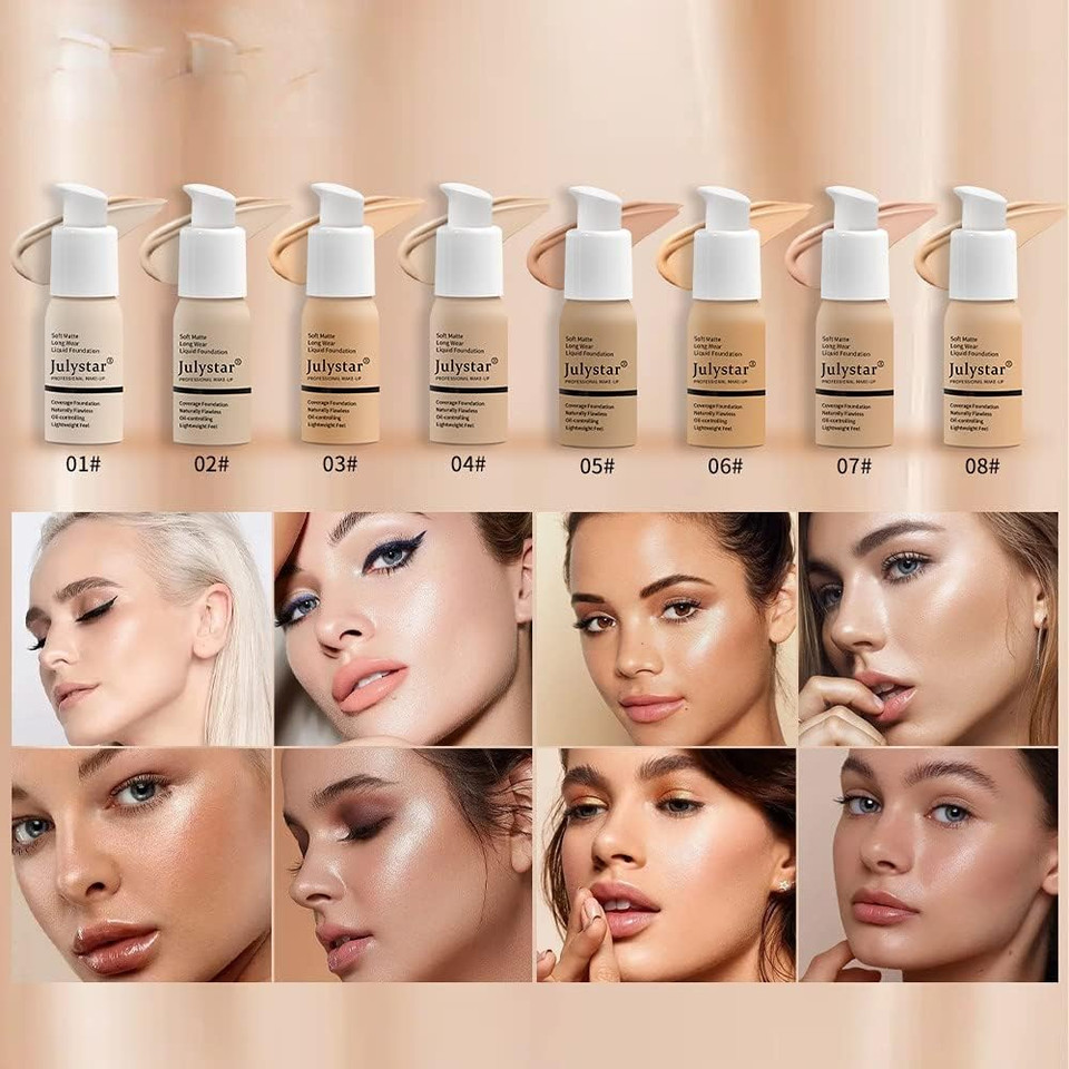 Julystar make up, moisturize, repair foundation make-up, waterproof, long-lasting, concealer, liquid foundation, beauty makeup (01#), 30 g (Pack of 1) Julystar make up, moisturize, repair foundation make-up, waterproof, long-lasting, concealer, liquid foundation, beauty makeup (01#), 30 g (Pack of 1)