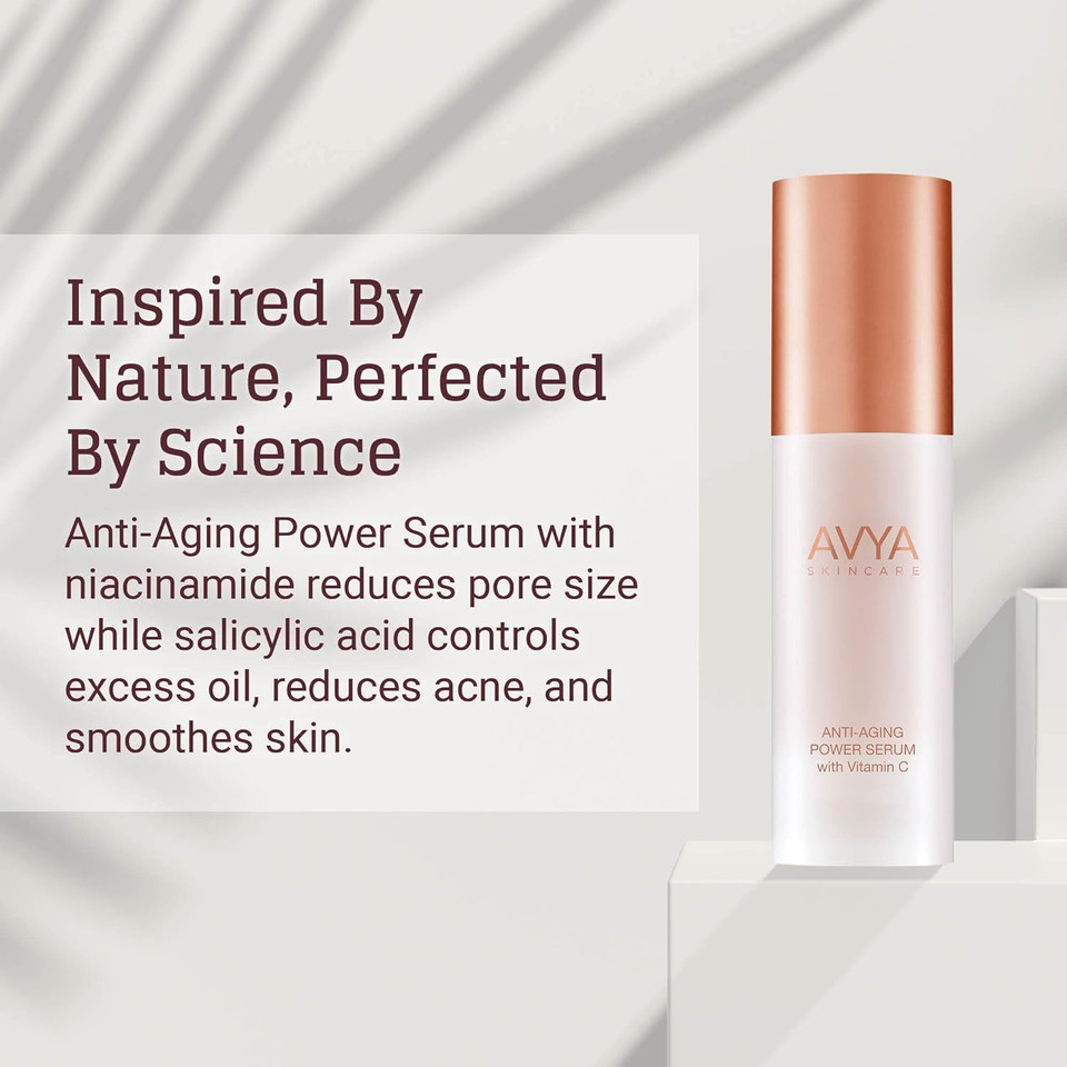 Avya Anti-Aging Power Serum - Hyaluronic Acid Face Serum Plumps And Brightens Skin/Retinol Treatment Reduces Fine Lines And Boosts Collagen For Smoother Skin / 1Oz (30Ml)