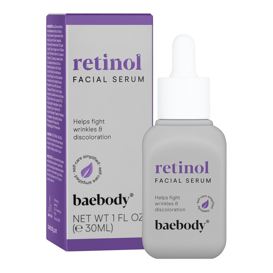 Baebody Critically Acclaimed Retinol Topical Facial Serum With Vitamin E, Hyaluronic Acid, Jojoba Oil, 1 Ozretinol Serum