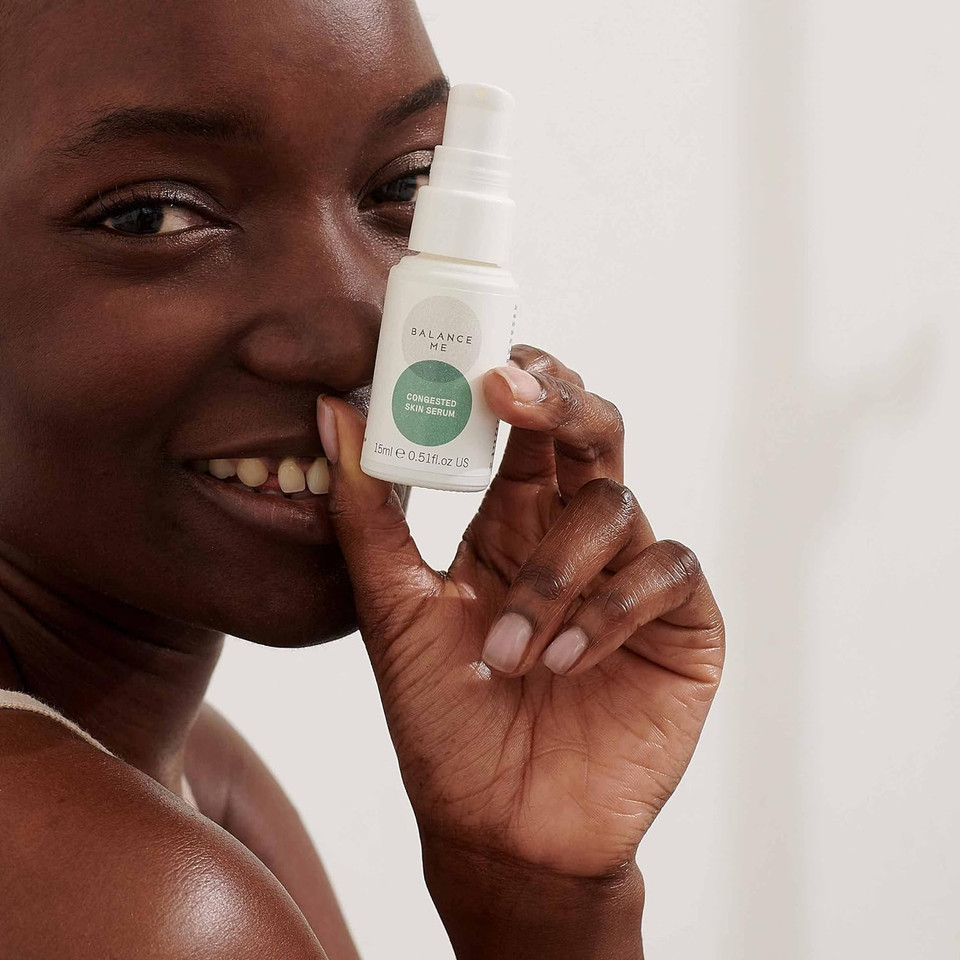 Balance Me Congested Skin Serum  Vegan Acne & Spot Gel - Moringa & Eucalyptus Reduces Redness & Calms Irritated Skin  For All Skin Types - Made In Uk  15Ml