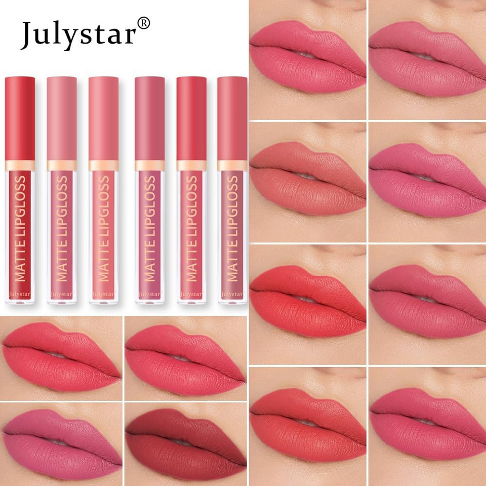 Matte Lipstick Lip Gloss, Non-Stick, Long Lasting, Non-Transfer, Lip Stain, 12ml (4, 12-color liquid lip gloss)
