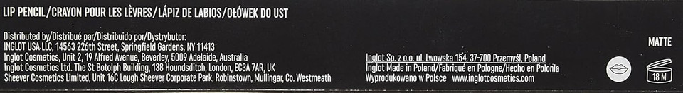 Inglot AMC Lip Pencil Matte - Matte lip liner with intense pigmentation | Long-lasting effect | Ideal for precise contouring and filling in of lips | Abrasion-resistant | 1,8 g | 19