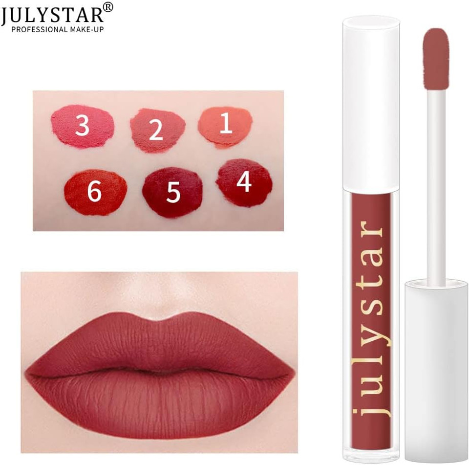 Julystar lip gloss not easy to fade, non-stick cup moistens matte light lip color makeup (06#) Julystar lip gloss not easy to fade, non-stick cup moistens matte light lip color makeup (06#)