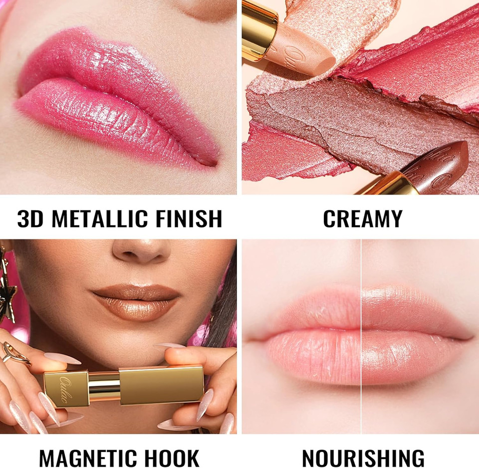 OULAC Metallic Shine Glitter Lipstick, Pink High Impact Lipcolor, Lightweight Soft and Ultra Hydrating, Long Lasting, Vegan & Cruelty-Free, Full-Coverage Lip Color 4.3 g/0.15 Sweet Lolita(17) OULAC Metallic Shine Glitter Lipstick, Pink High Impact Lipcolor, Lightweight Soft and Ultra Hydrating, Long Lasting, Vegan & Cruelty-Free, Full-Coverage Lip Color 4.3 g/0.15 Sweet Lolita(17)