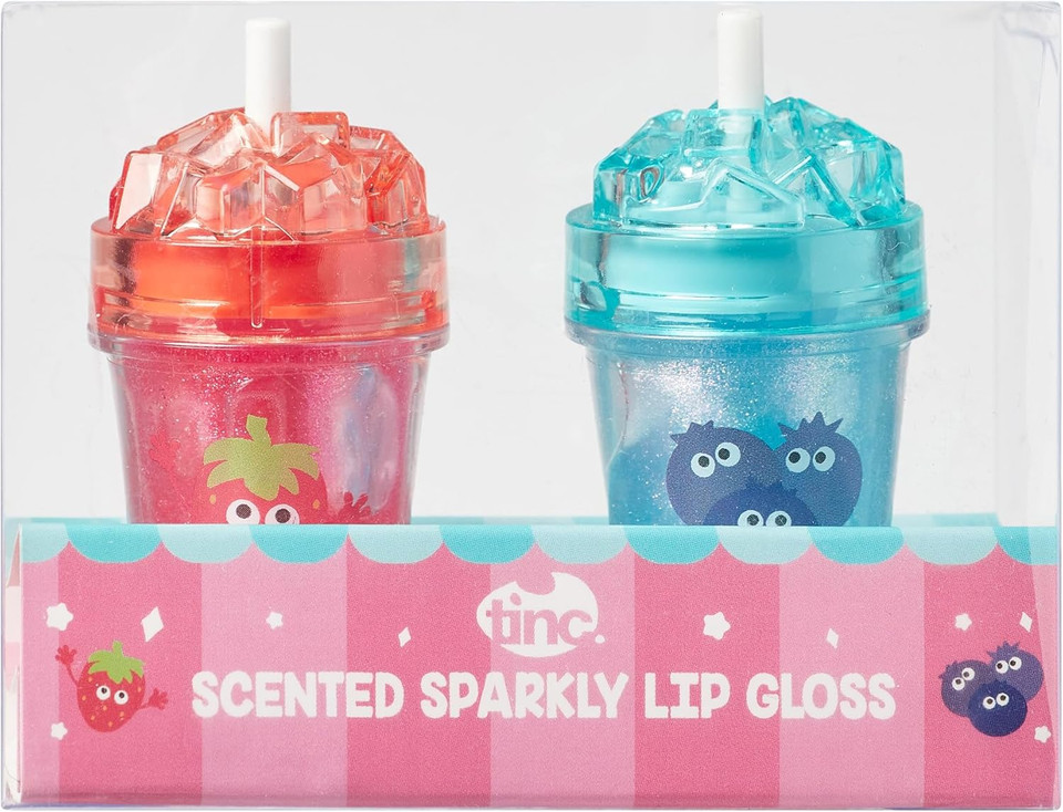 Tinc Scented Sparkly Lip Gloss - Ice Design - Delicious Scents: Strawberry and Blueberry - Lip Moisturising - Gift Idea - 2 in Pack Tinc Scented Sparkly Lip Gloss - Ice Design - Delicious Scents: Strawberry and Blueberry - Lip Moisturising - Gift Idea - 2 in Pack