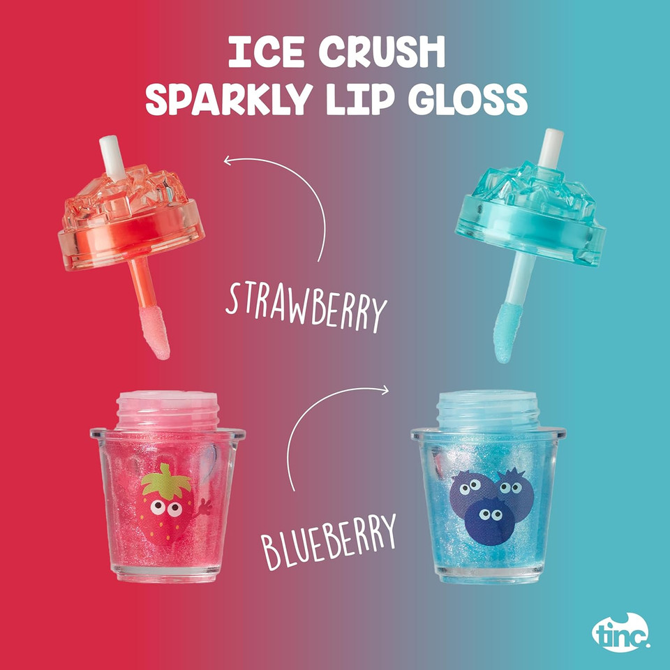 Tinc Scented Sparkly Lip Gloss - Ice Design - Delicious Scents: Strawberry and Blueberry - Lip Moisturising - Gift Idea - 2 in Pack Tinc Scented Sparkly Lip Gloss - Ice Design - Delicious Scents: Strawberry and Blueberry - Lip Moisturising - Gift Idea - 2 in Pack