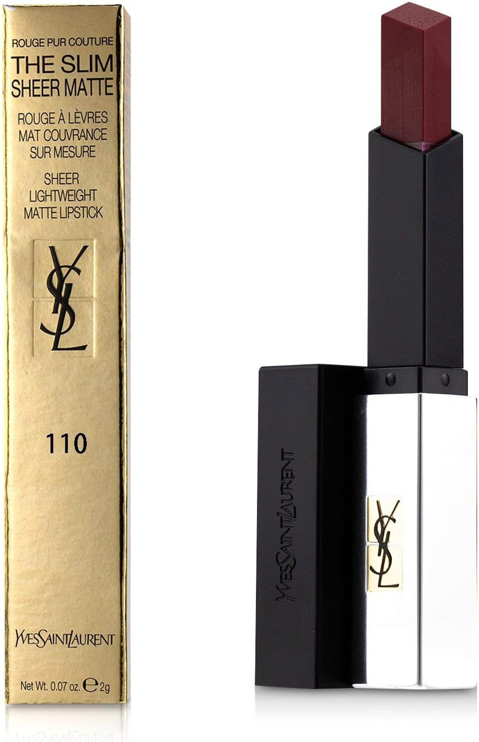 Yves Saint Laurent Rrouge Pur Couture The Slim Sheer Matte N°104 - Fuchsia Intime, 10 g Yves Saint Laurent Rrouge Pur Couture The Slim Sheer Matte N°104 - Fuchsia Intime, 10 g