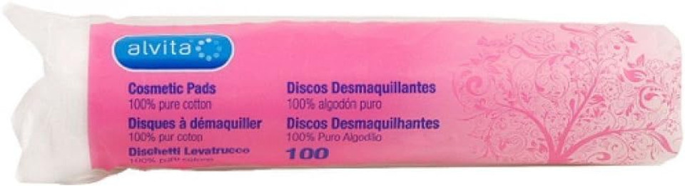 Alvita Cosmetic Pads Round, 100'S (Pack of 1)