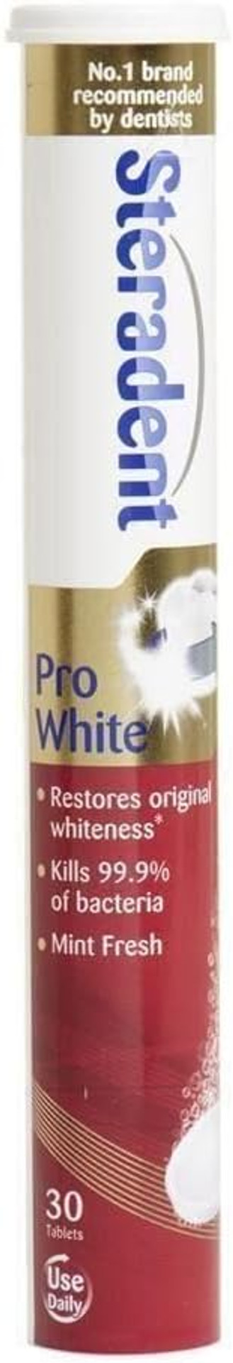 TWELVE PACKS of Steradent Pro White Denture Cleanser 30 Tablets