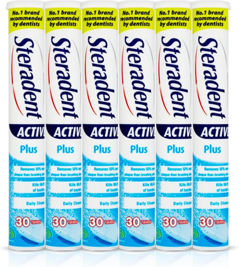 Steradent Active Plus Denture Daily Cleansing 30 Tablets (Pack of 6)