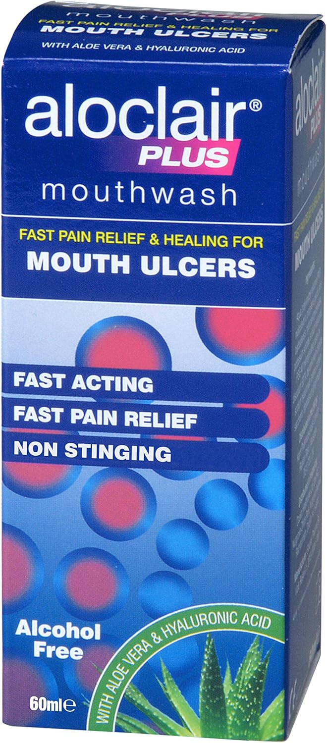 Aloclair Plus 60ml Mouthwash Mouth Ulcer Treatment