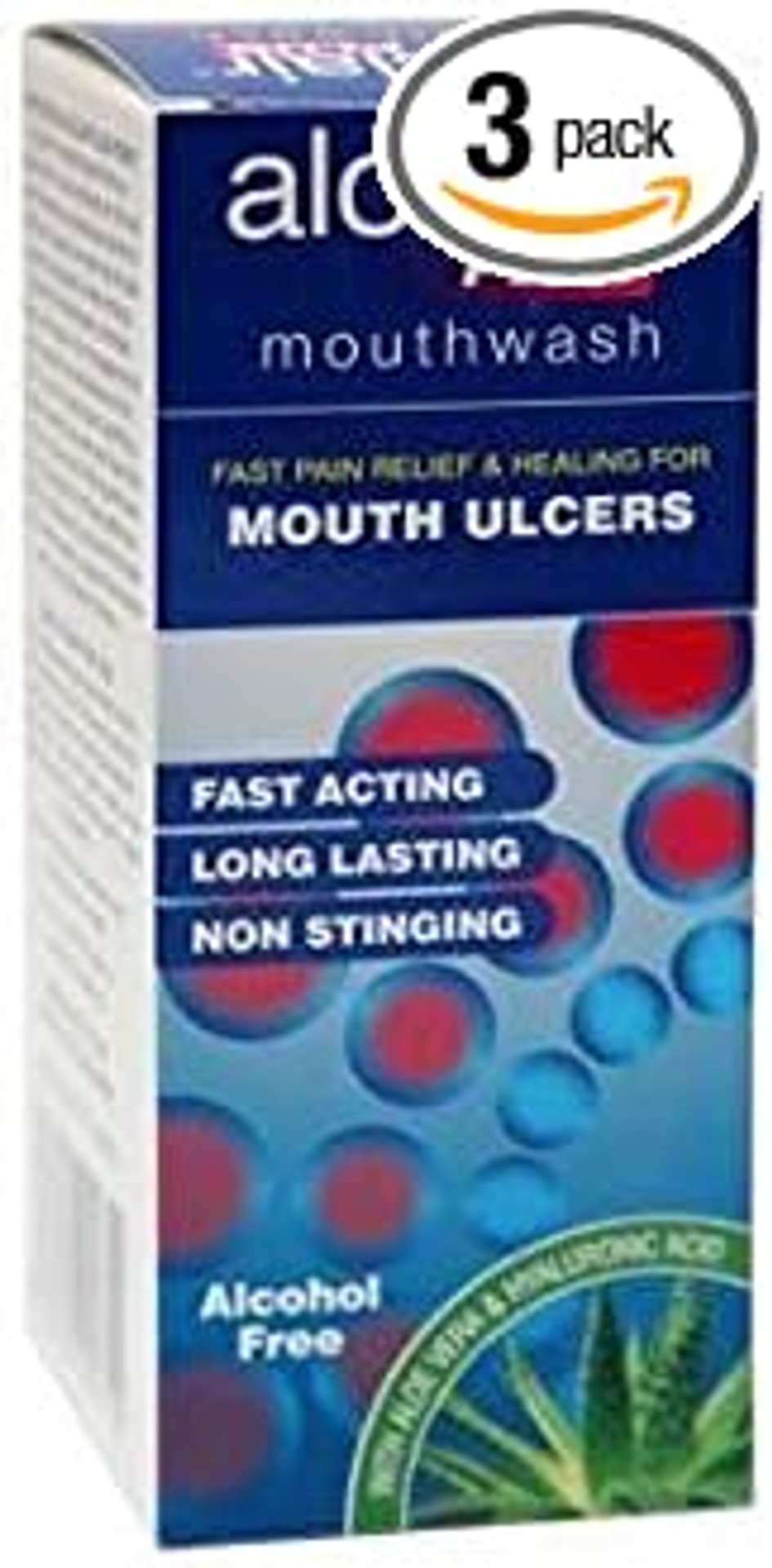 THREE PACKS of Aloclair Plus Mouthwash Alcohol Free 120ml