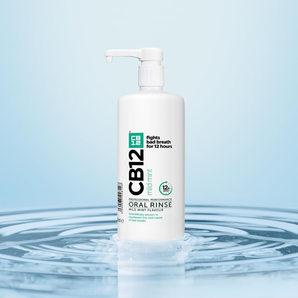 CB12 Mild Mint Mouthwash, Enamel Strengthening, Odour-free Breath For 12 Hours, 1L