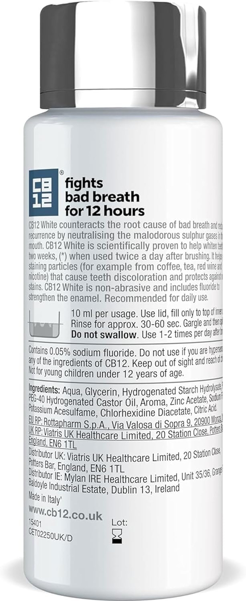 CB12 White MOUTHWASH 250ML