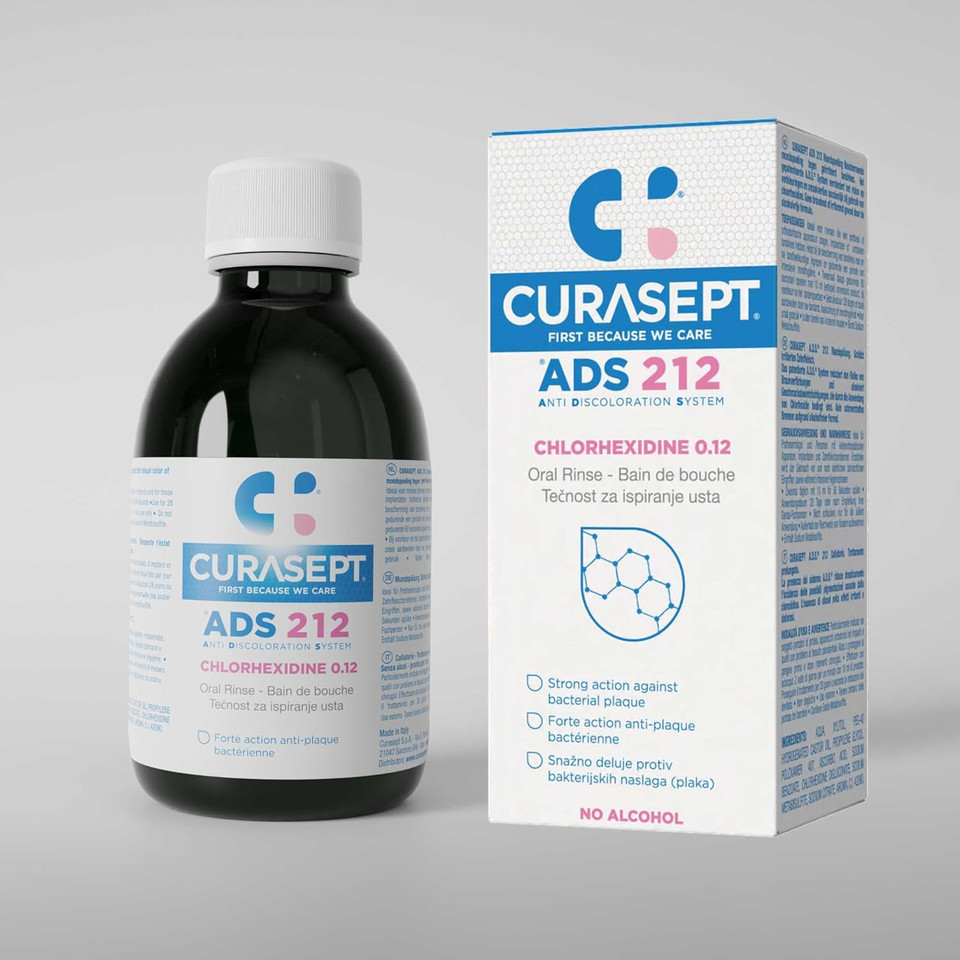 Curasept Mouthwash - 0.120% Chlorhexidine, 200 ml, Alcohol Free, Unflavored, Gum Health, Gingivitis Treatment & Prevention