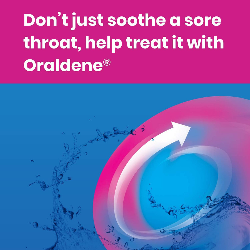 Oraldene Mouthwash | Use at First Sign of Sore Throat | Medicated Mouthwash - Sore Throat Treatment for Adults | 200ml (Pack of 2)