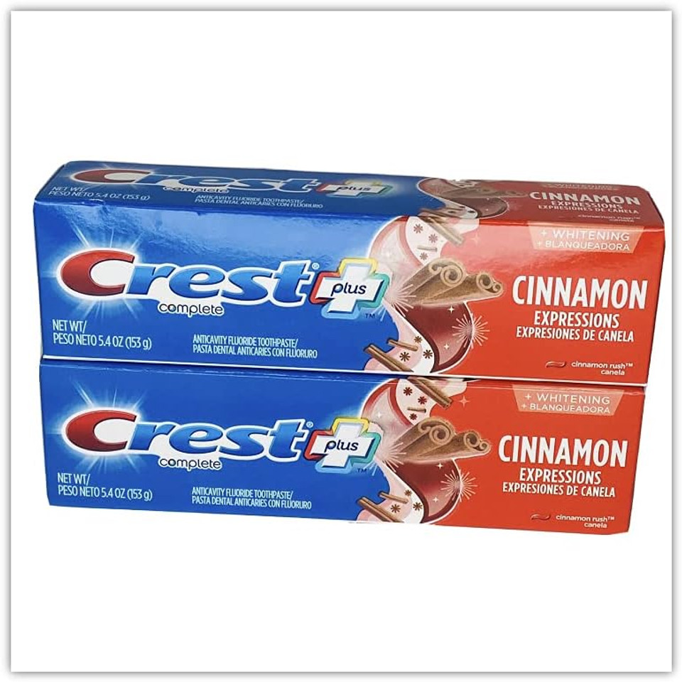 Crest Plus Complete + Whitening Cinnamon Rush Expressions 5.4 Oz 2 Boxes
