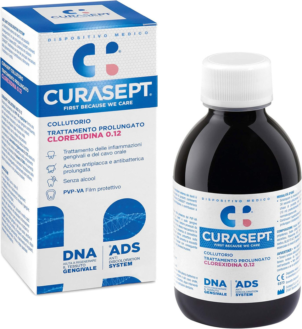Curasept Trattamento Prolungato Collutorio con Clorexidina 0.12 con ADS, 200ml