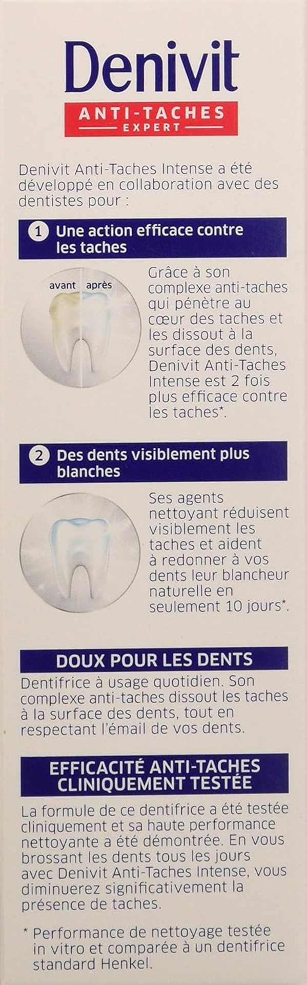 Denivit DENTIFRICE Anti Taches  50 ml  LOT DE 2