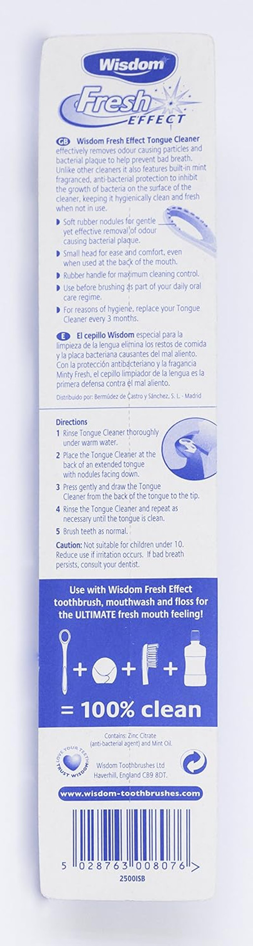 Wisdom Fresh Effect Tongue Cleaner, Pack of 3