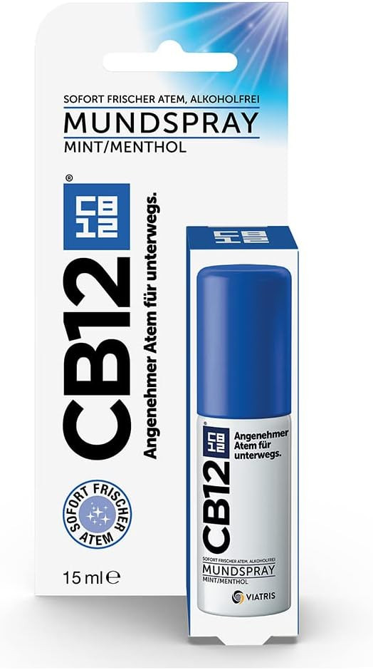 CB12 Spray: Oral Spray for Comfortable Breath on The Go Mint/Menthol Against Bad Breath 15 ml