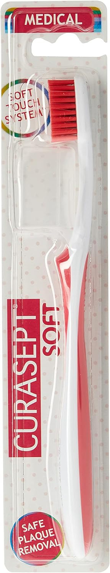Curasept Medical Soft Toothbrush, 1 count, Manual, Recyclable, Provides gentle care for sensitive teeth and gums, Unisex-Adults, 12.0 cm height, Blister package