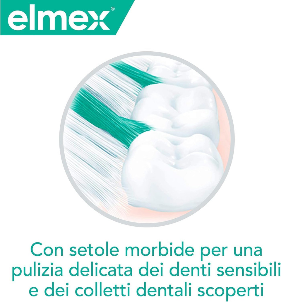 Elmex Sensitive Toothbrush for Sensitive Teeth Soft Bristles Ergonomic Handle