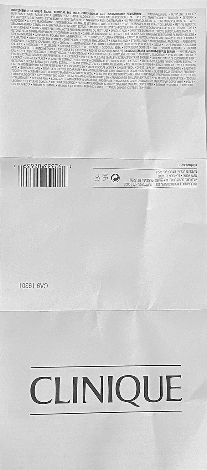 Clinique Smart Clinical Md Revolumize .5 Oz + Smart Custom Repair Serum .34 Oz Travel Set