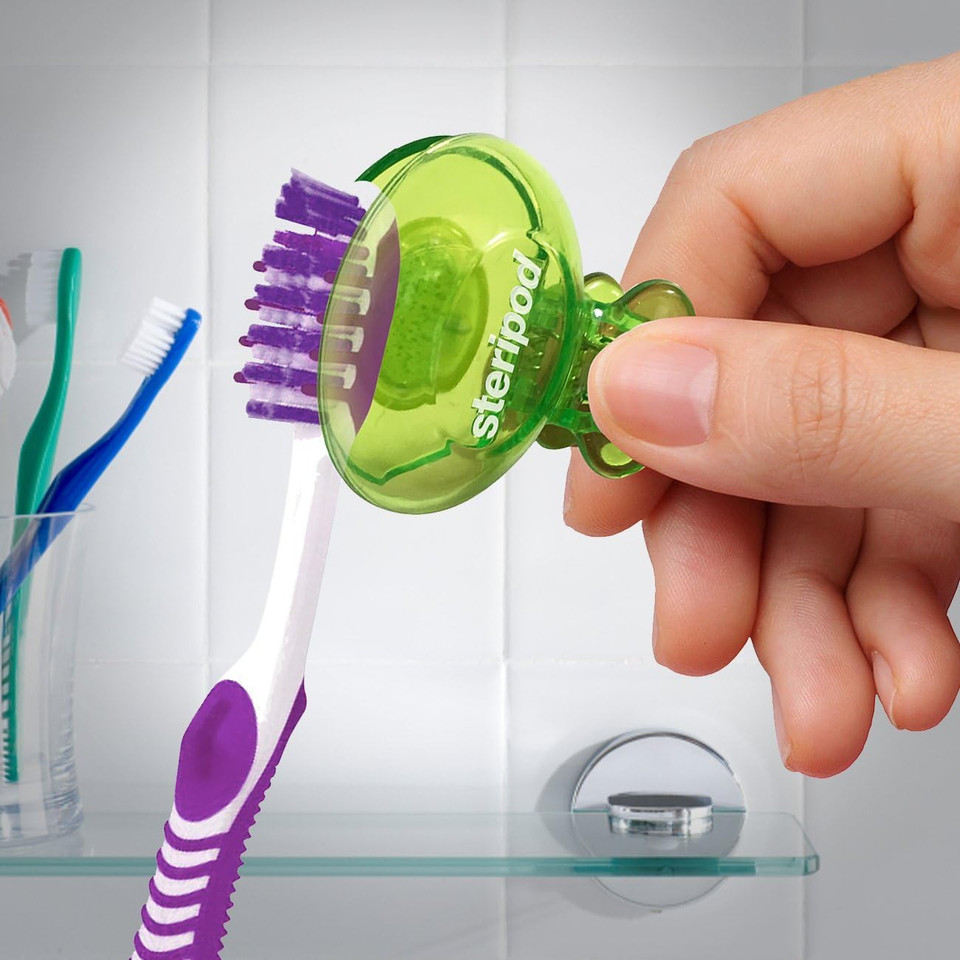 steripod ENE03-BRK Toothbrush Protector Dual Pack (Assorted Colors)